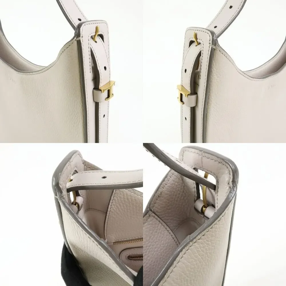 TOD'S OBOE Medium Leather Hobo Bag Hand Gray